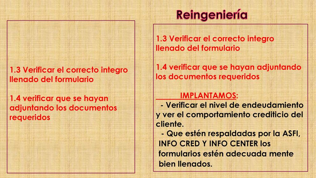 Reingeniería 1.3 Verificar el correcto integro llenado del formulario