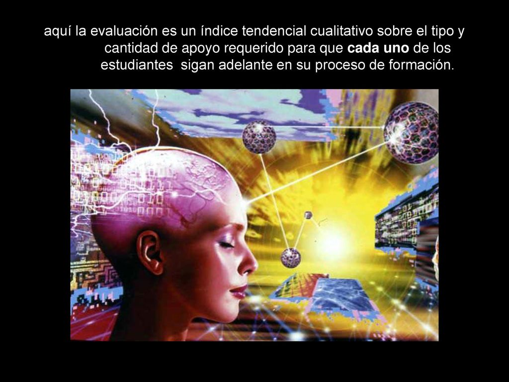 aquí la evaluación es un índice tendencial cualitativo sobre el tipo y cantidad de apoyo requerido para que cada uno de los estudiantes sigan adelante en su proceso de formación.