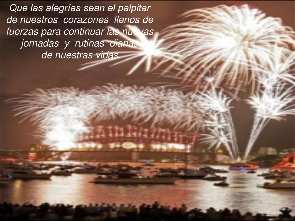 Que las alegrías sean el palpitar de nuestros corazones llenos de fuerzas para continuar las nuevas jornadas y rutinas diarias