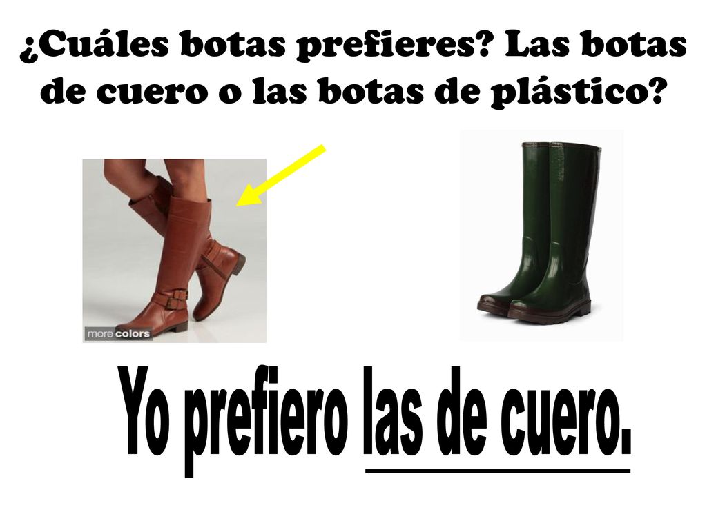 ¿Cuáles botas prefieres Las botas de cuero o las botas de plástico