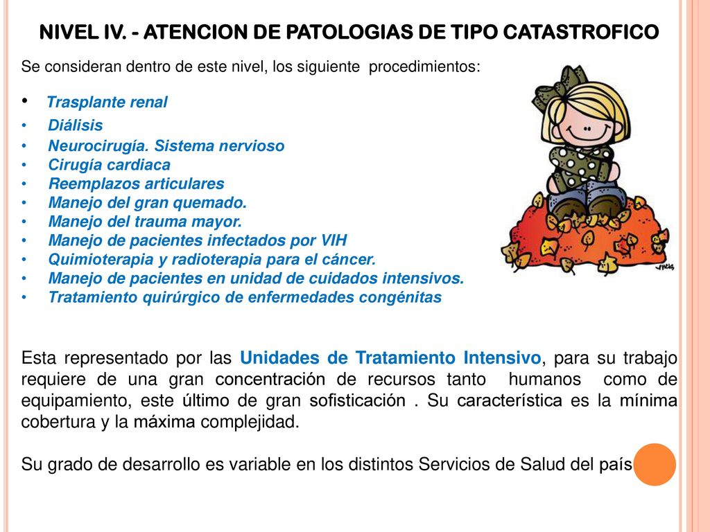 NIVEL IV. - ATENCION DE PATOLOGIAS DE TIPO CATASTROFICO