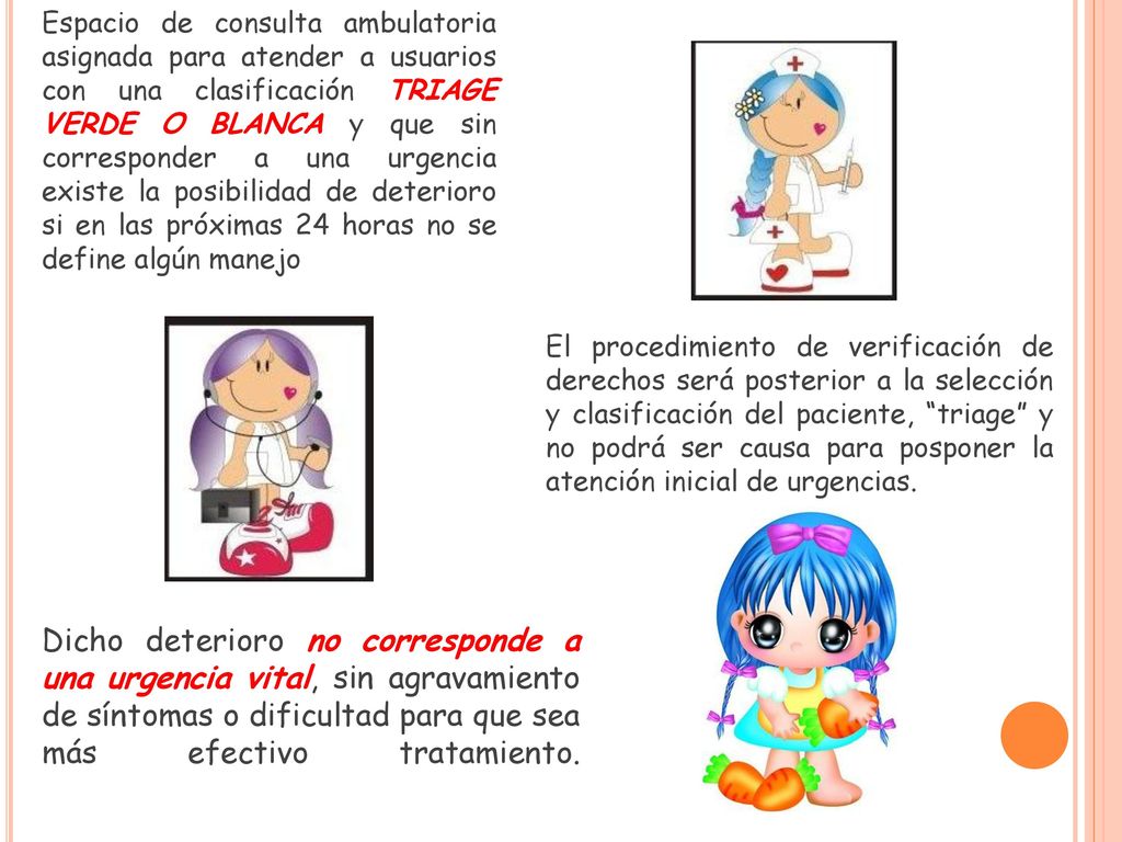 Espacio de consulta ambulatoria asignada para atender a usuarios con una clasificación TRIAGE VERDE O BLANCA y que sin corresponder a una urgencia existe la posibilidad de deterioro si en las próximas 24 horas no se define algún manejo