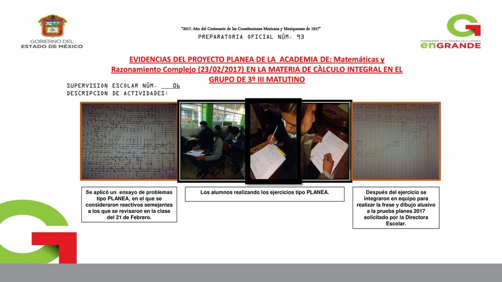Los alumnos realizando los ejercicios tipo PLANEA.