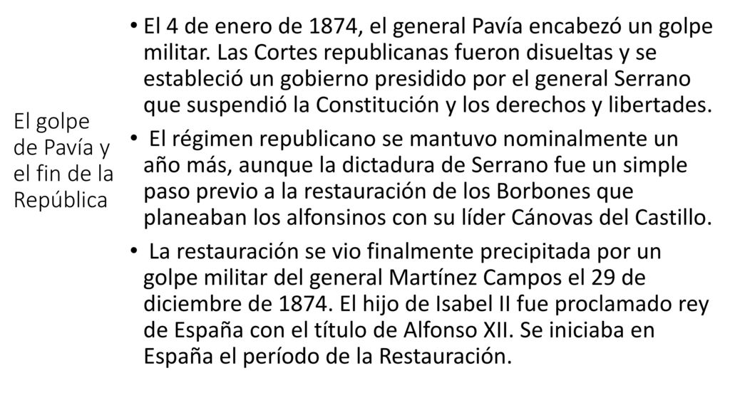 El golpe de Pavía y el fin de la República