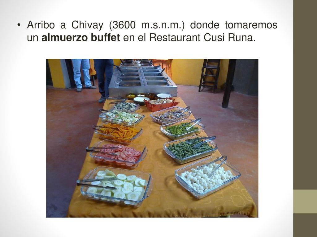 Arribo a Chivay (3600 m.s.n.m.) donde tomaremos un almuerzo buffet en el Restaurant Cusi Runa.