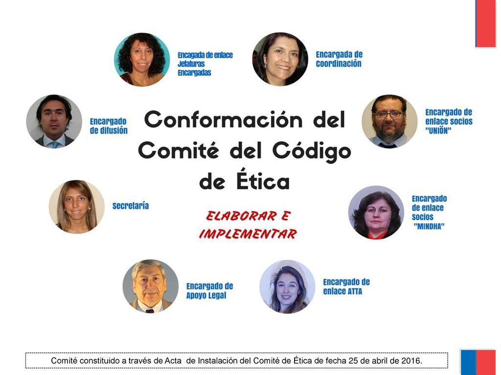 Comité constituido a través de Acta de Instalación del Comité de Ética de fecha 25 de abril de 2016.