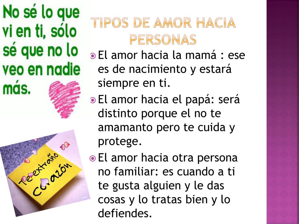 Tipos de amor hacia personas