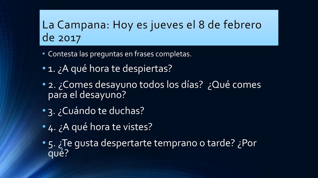 La Campana: Hoy es jueves el 8 de febrero de 2017