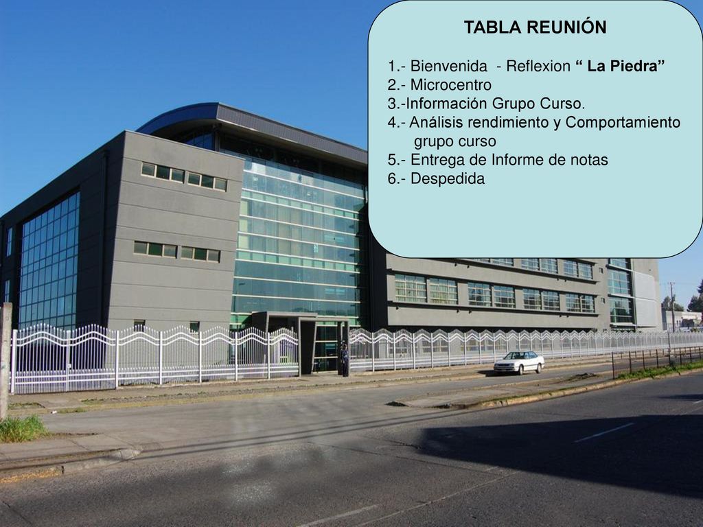 TABLA REUNIÓN 1.- Bienvenida - Reflexion La Piedra 2.- Microcentro