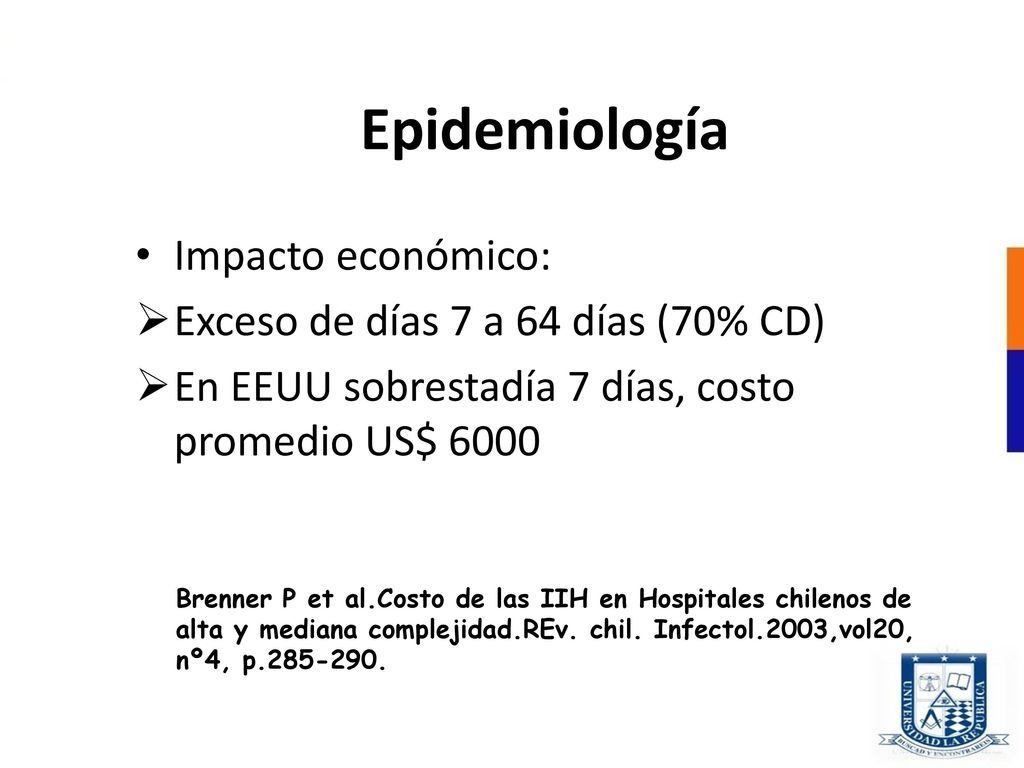 Epidemiología Impacto económico: Exceso de días 7 a 64 días (70% CD)