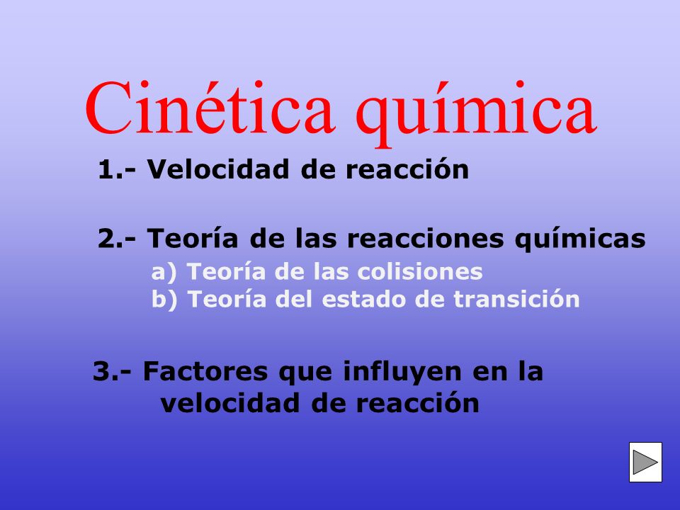 Cinética química 1.- Velocidad de reacción