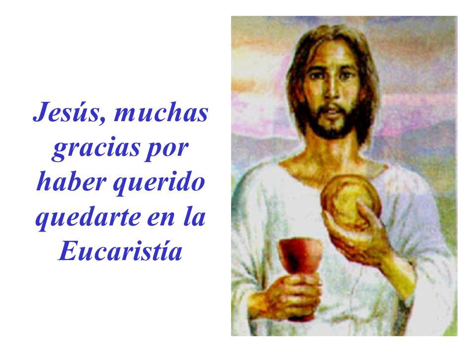 Jesús, muchas gracias por haber querido quedarte en la Eucaristía