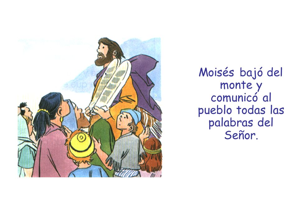 Moisés bajó del monte y comunicó al pueblo todas las palabras del Señor.
