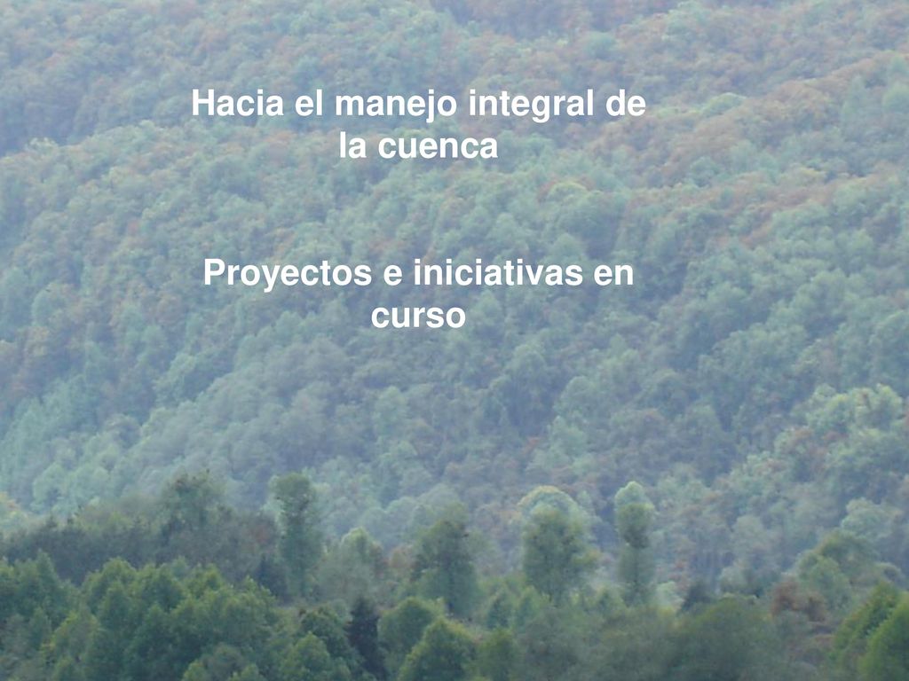 Hacia el manejo integral de la cuenca Proyectos e iniciativas en curso