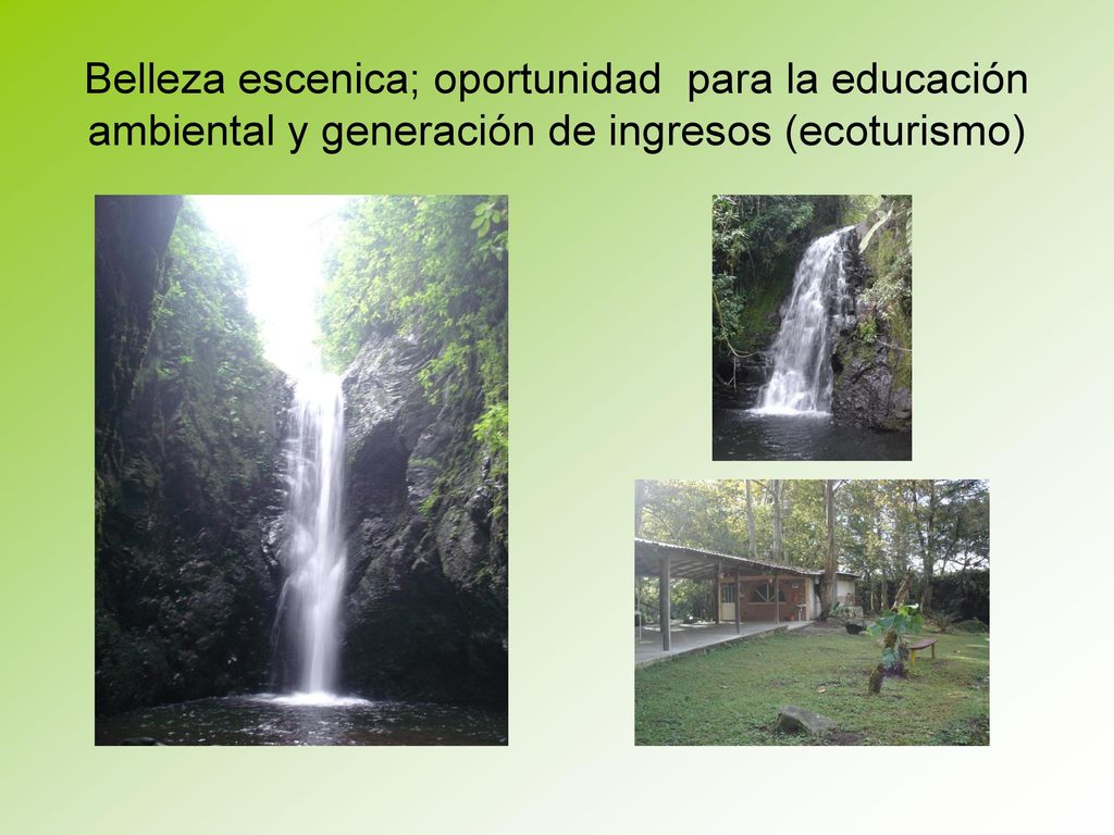 Belleza escenica; oportunidad para la educación ambiental y generación de ingresos (ecoturismo)
