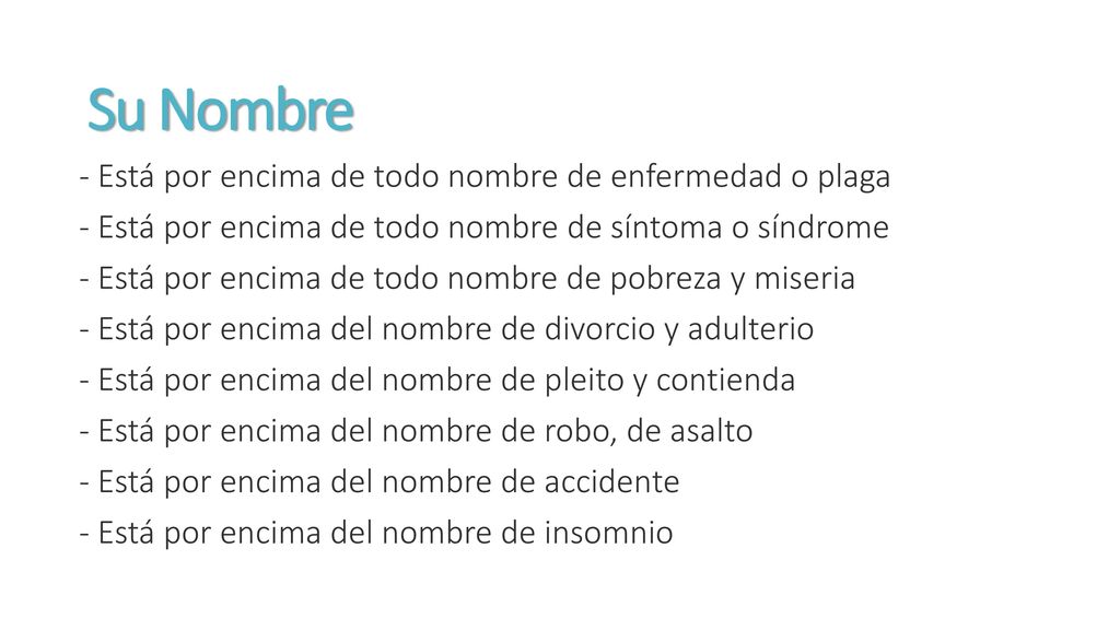 Su Nombre - Está por encima de todo nombre de enfermedad o plaga