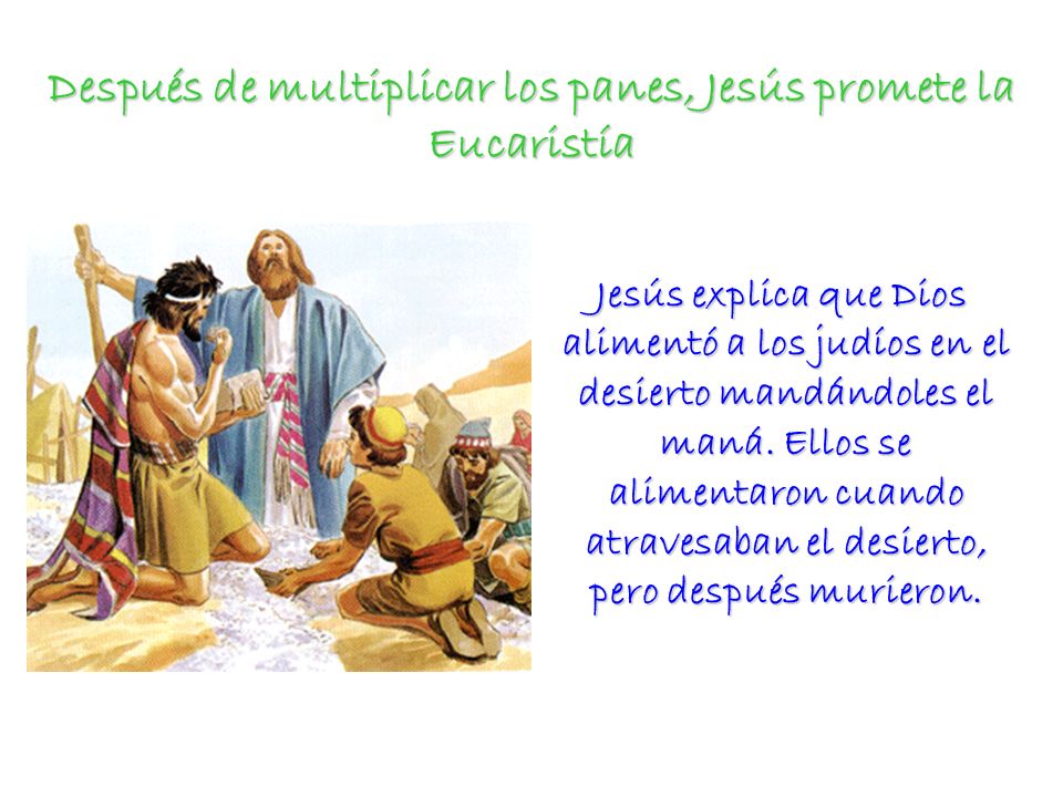 Después de multiplicar los panes, Jesús promete la Eucaristía