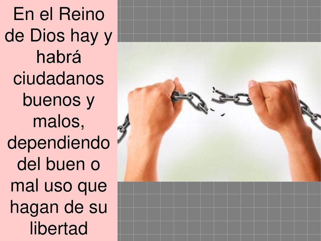 En el Reino de Dios hay y habrá ciudadanos buenos y malos, dependiendo del buen o mal uso que hagan de su libertad