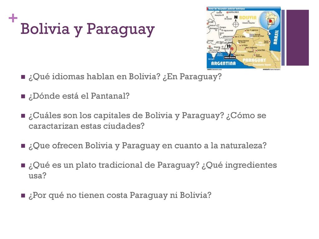 Bolivia y Paraguay ¿Qué idiomas hablan en Bolivia ¿En Paraguay