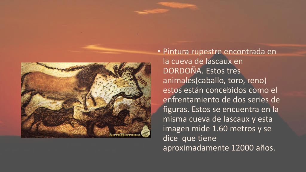 Pintura rupestre encontrada en la cueva de lascaux en DORDOÑA
