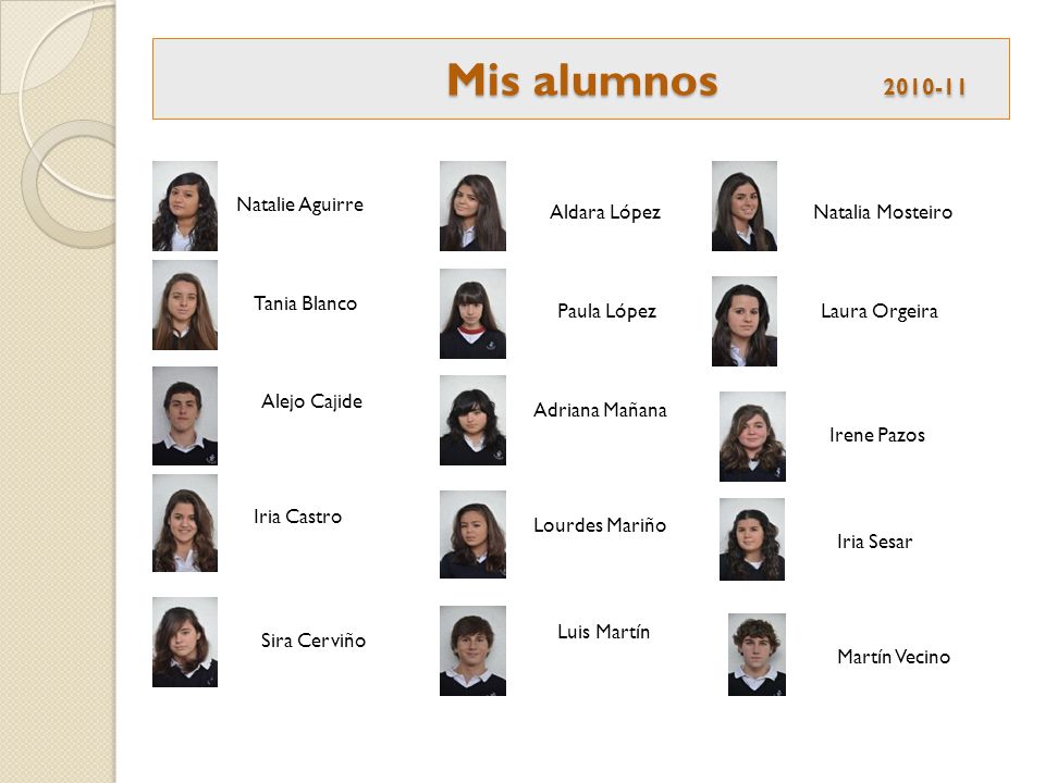 Mis alumnos Natalie Aguirre Aldara López Natalia Mosteiro