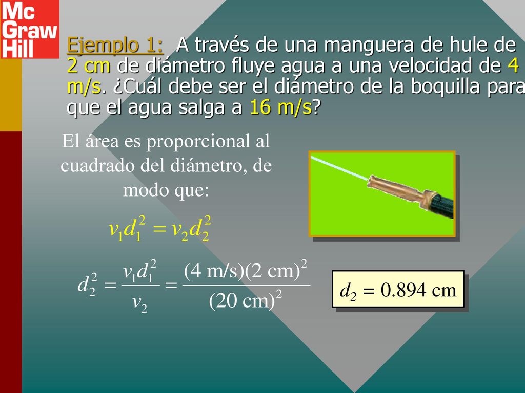 El área es proporcional al cuadrado del diámetro, de modo que: