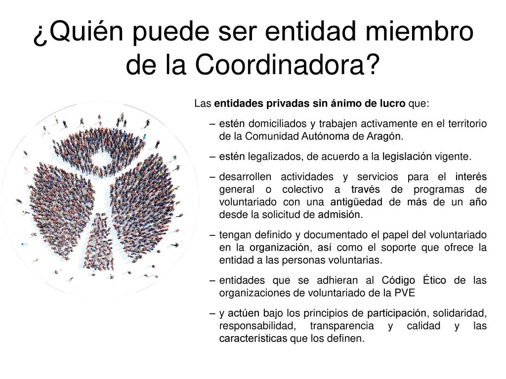 ¿Quién puede ser entidad miembro de la Coordinadora