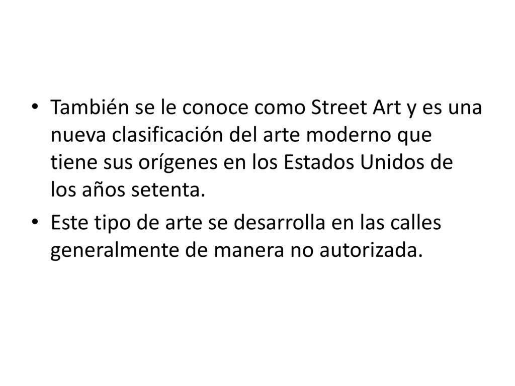 También se le conoce como Street Art y es una nueva clasificación del arte moderno que tiene sus orígenes en los Estados Unidos de los años setenta.