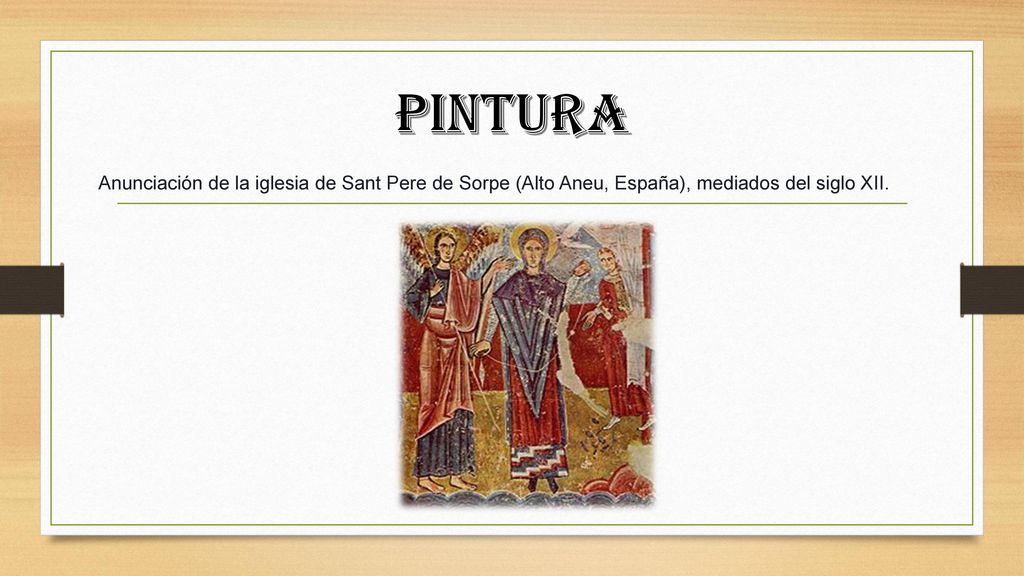 PINTURA Anunciación de la iglesia de Sant Pere de Sorpe (Alto Aneu, España), mediados del siglo XII.