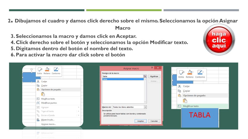 2. Dibujamos el cuadro y damos click derecho sobre el mismo