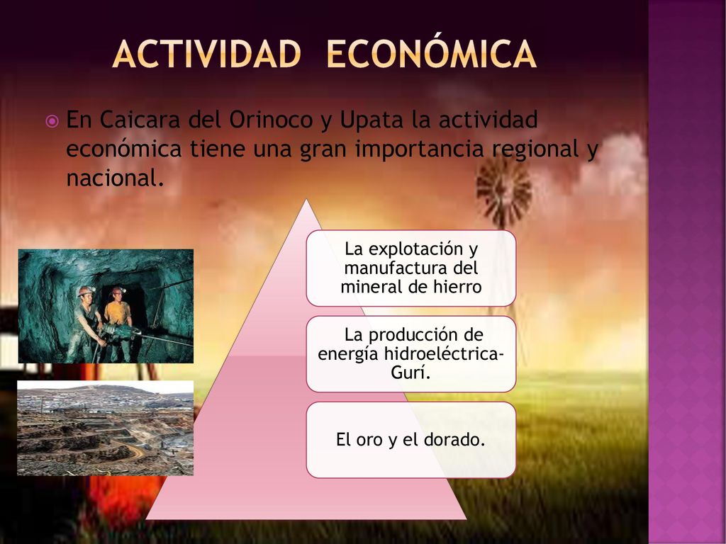 ACTIVIDAD económica En Caicara del Orinoco y Upata la actividad económica tiene una gran importancia regional y nacional.
