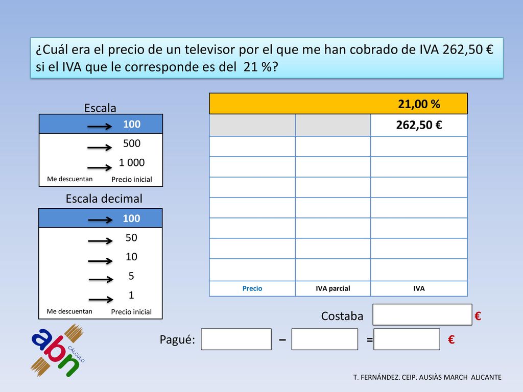 si el IVA que le corresponde es del 21 %