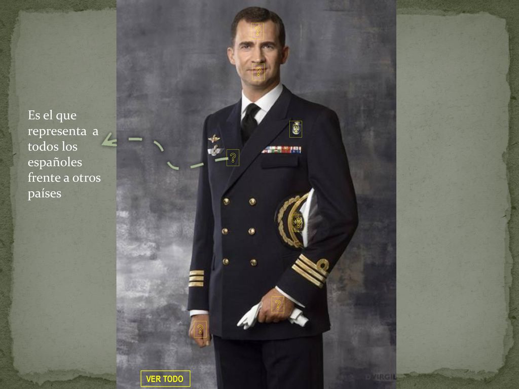 Es el que representa a todos los españoles frente a otros países