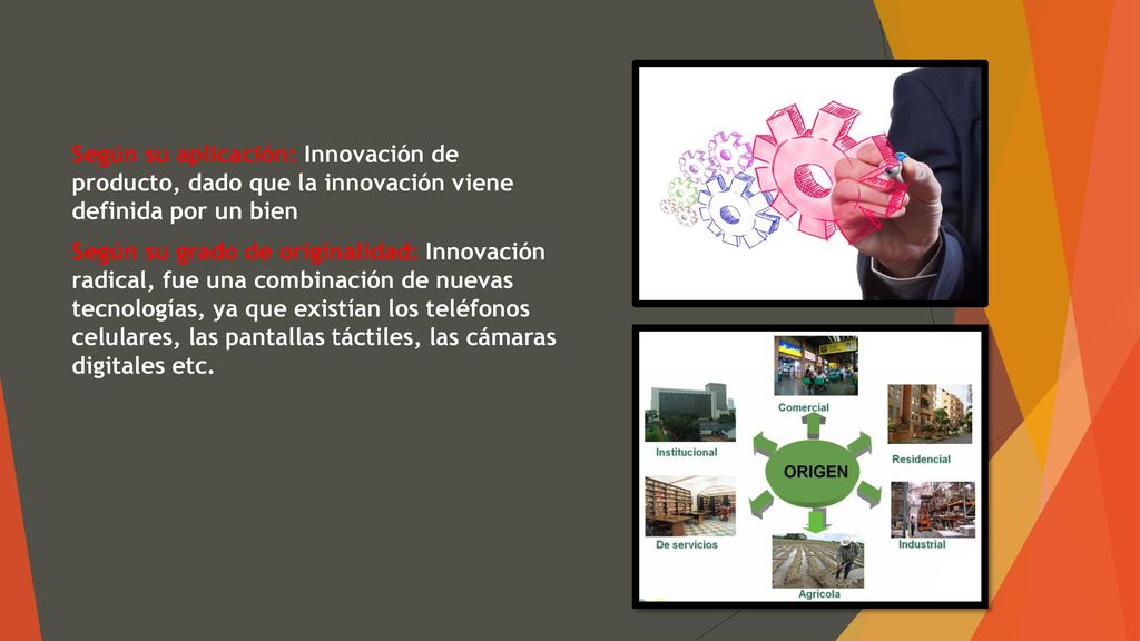 Según su aplicación: Innovación de producto, dado que la innovación viene definida por un bien