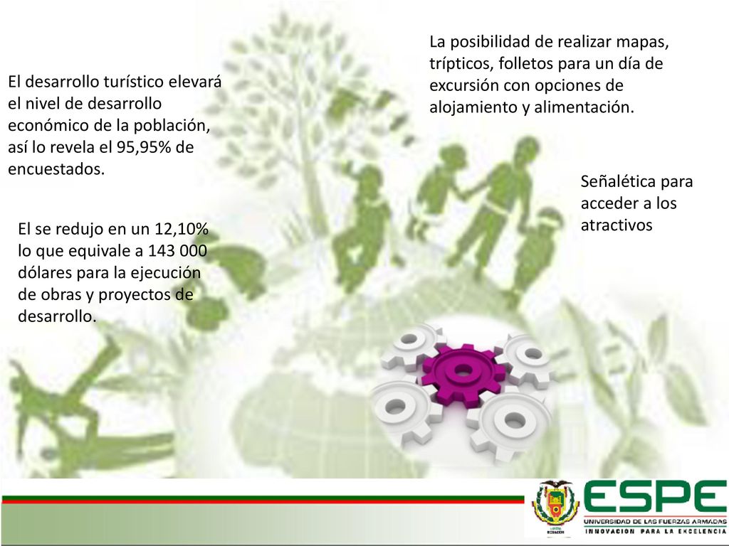 La posibilidad de realizar mapas, trípticos, folletos para un día de excursión con opciones de alojamiento y alimentación.