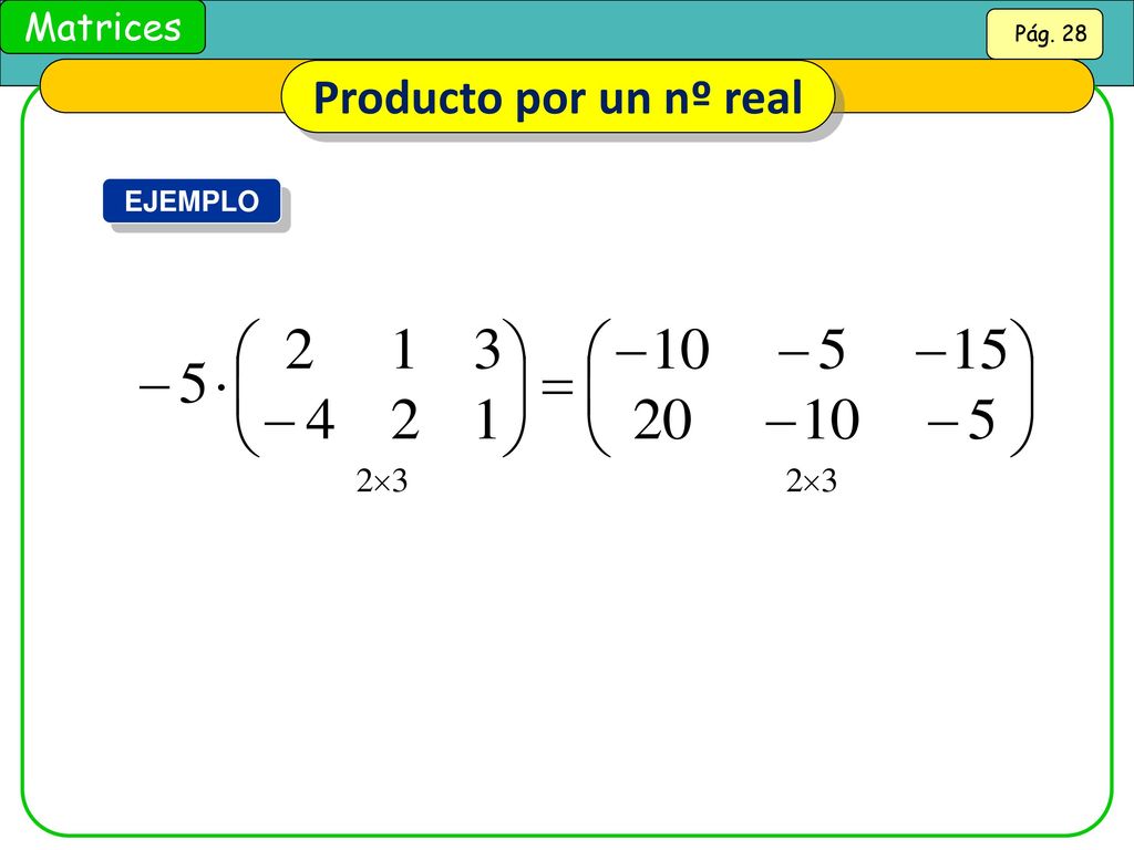 Producto por un nº real EJEMPLO