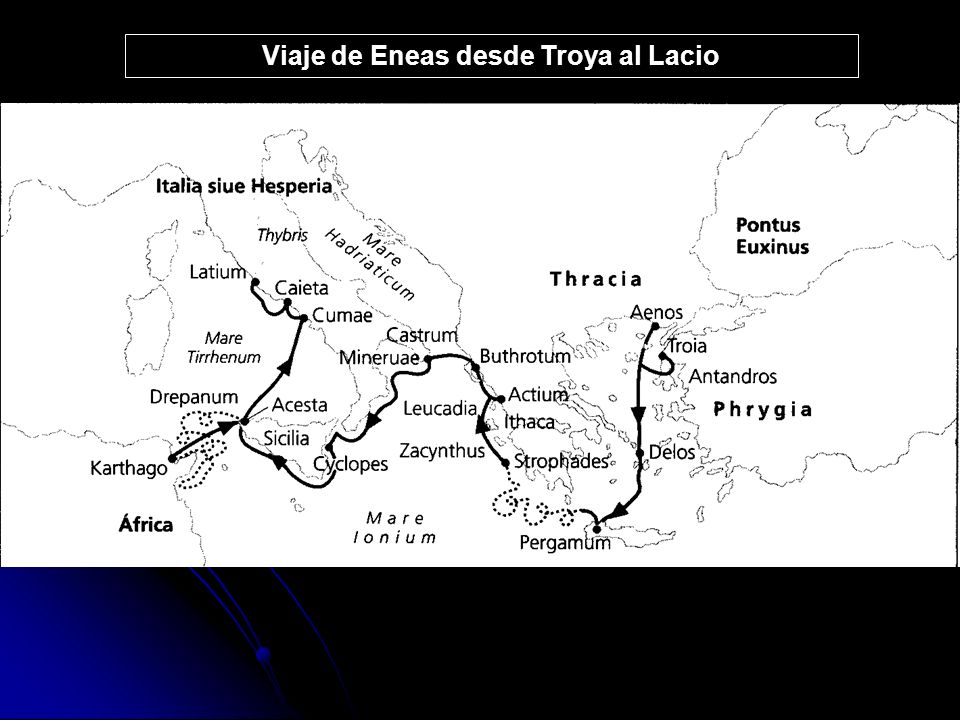 Viaje de Eneas desde Troya al Lacio