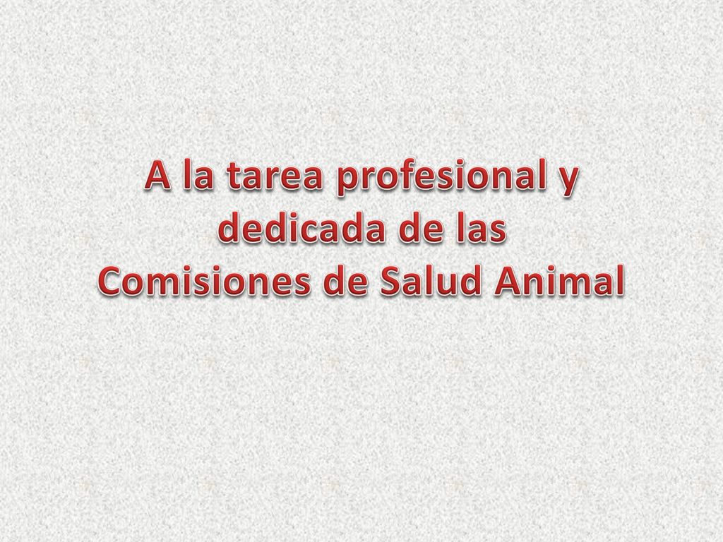 A la tarea profesional y dedicada de las Comisiones de Salud Animal
