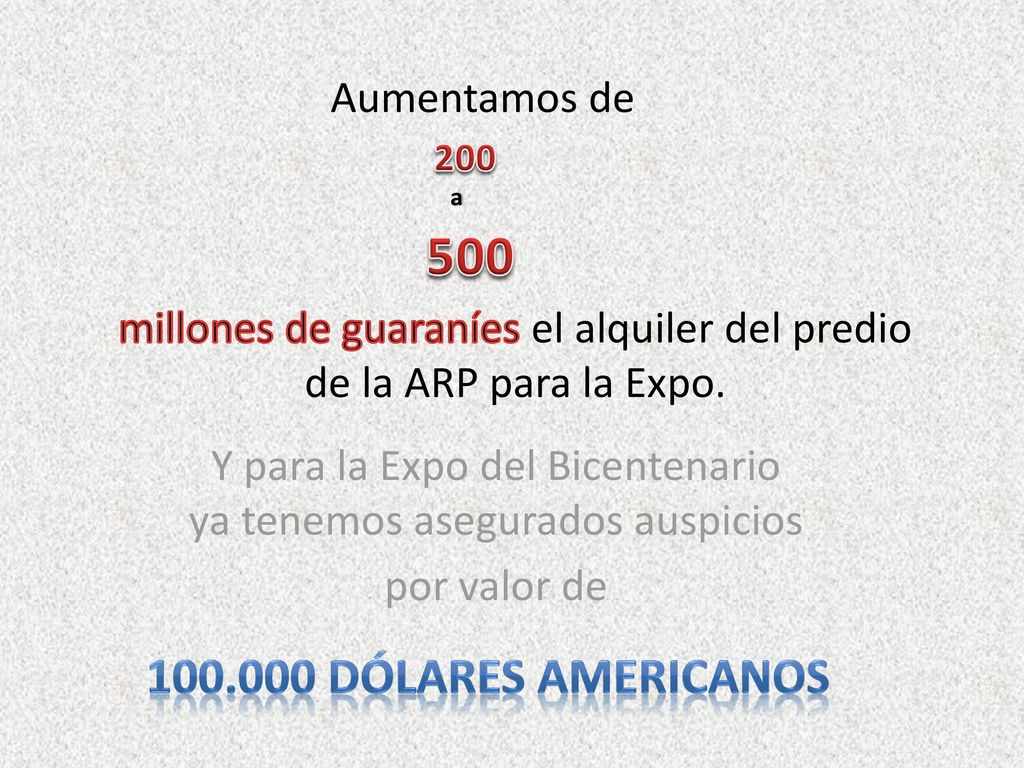 millones de guaraníes el alquiler del predio de la ARP para la Expo.
