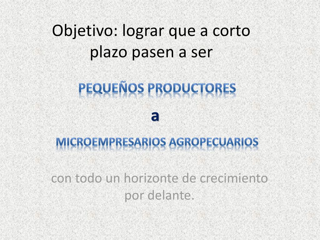 Objetivo: lograr que a corto plazo pasen a ser