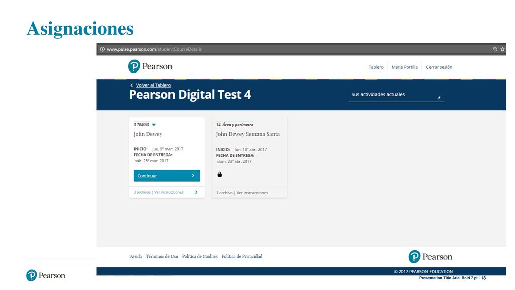 Asignaciones Seleccione una clase desde el Tablero para acceder a la vista de asignaciones (clic)