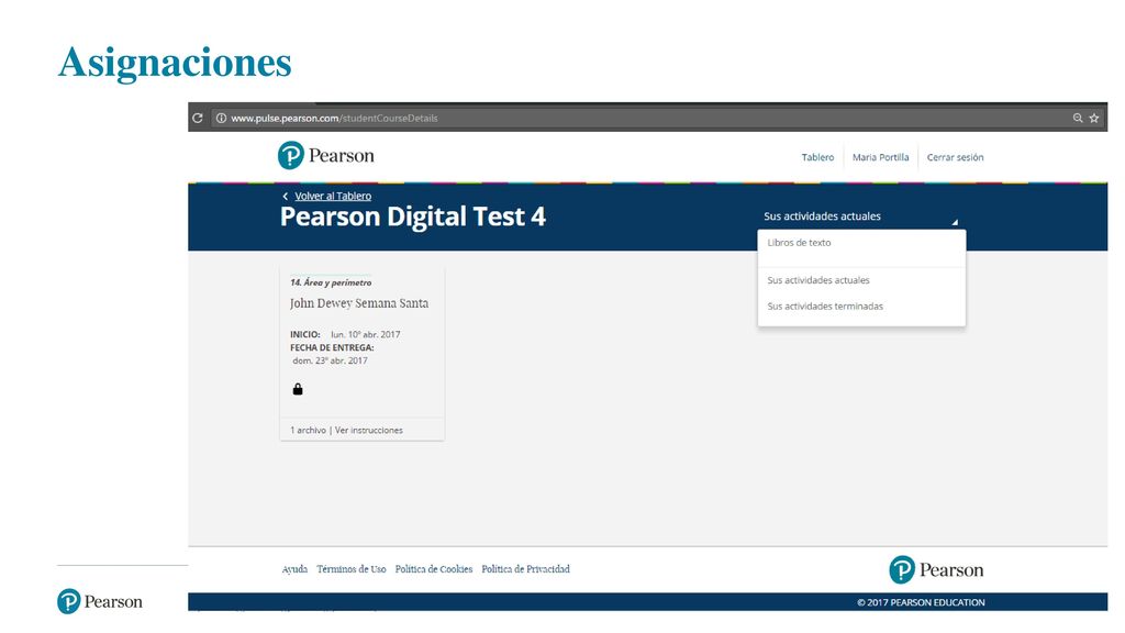 Asignaciones Seleccione una clase desde el Tablero para acceder a la vista de asignaciones (clic)