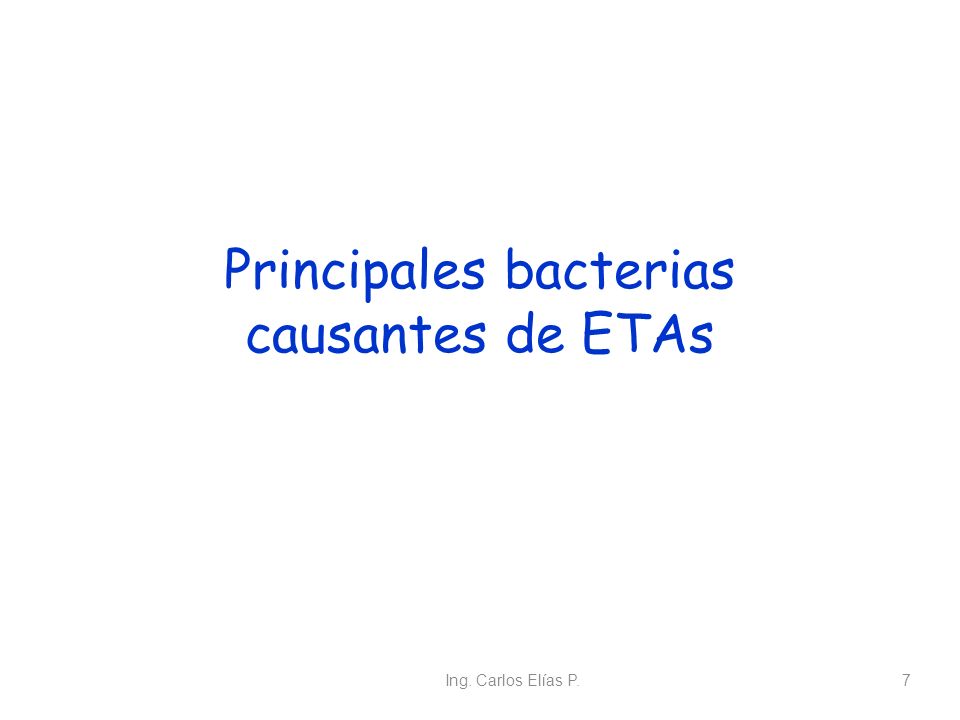 Principales bacterias causantes de ETAs