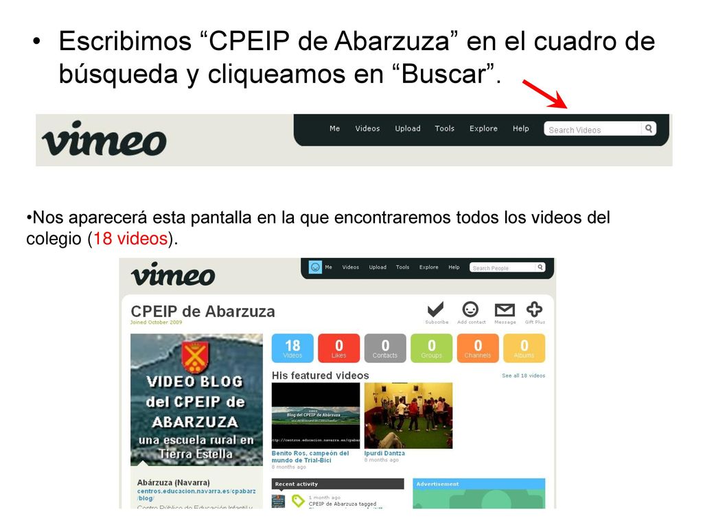 Escribimos CPEIP de Abarzuza en el cuadro de búsqueda y cliqueamos en Buscar .