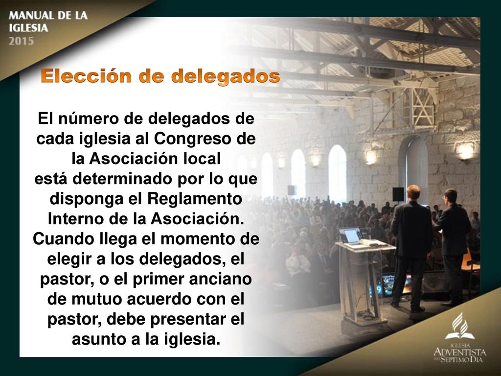 de mutuo acuerdo con el pastor, debe presentar el asunto a la iglesia.
