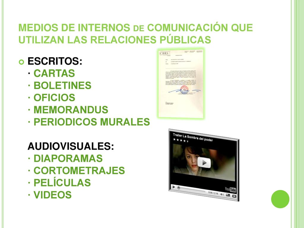 MEDIOS DE INTERNOS de COMUNICACIÓN QUE UTILIZAN LAS RELACIONES PÚBLICAS