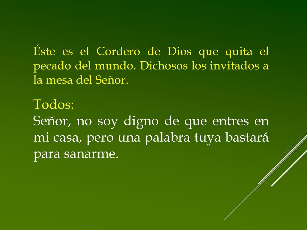 Éste es el Cordero de Dios que quita el pecado del mundo