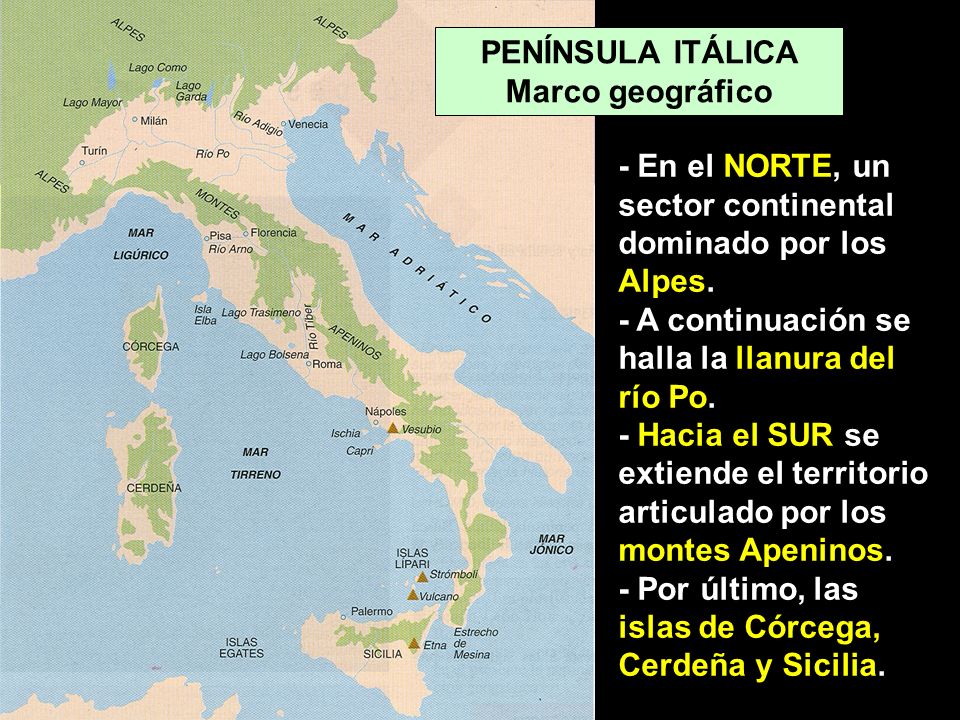 PENÍNSULA ITÁLICA Marco geográfico