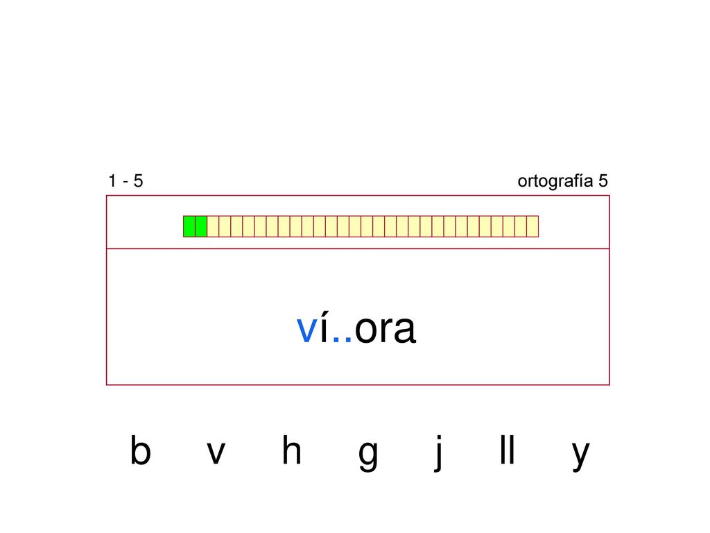 1 - 5 ortografía 5 ví..ora b v h g j ll y