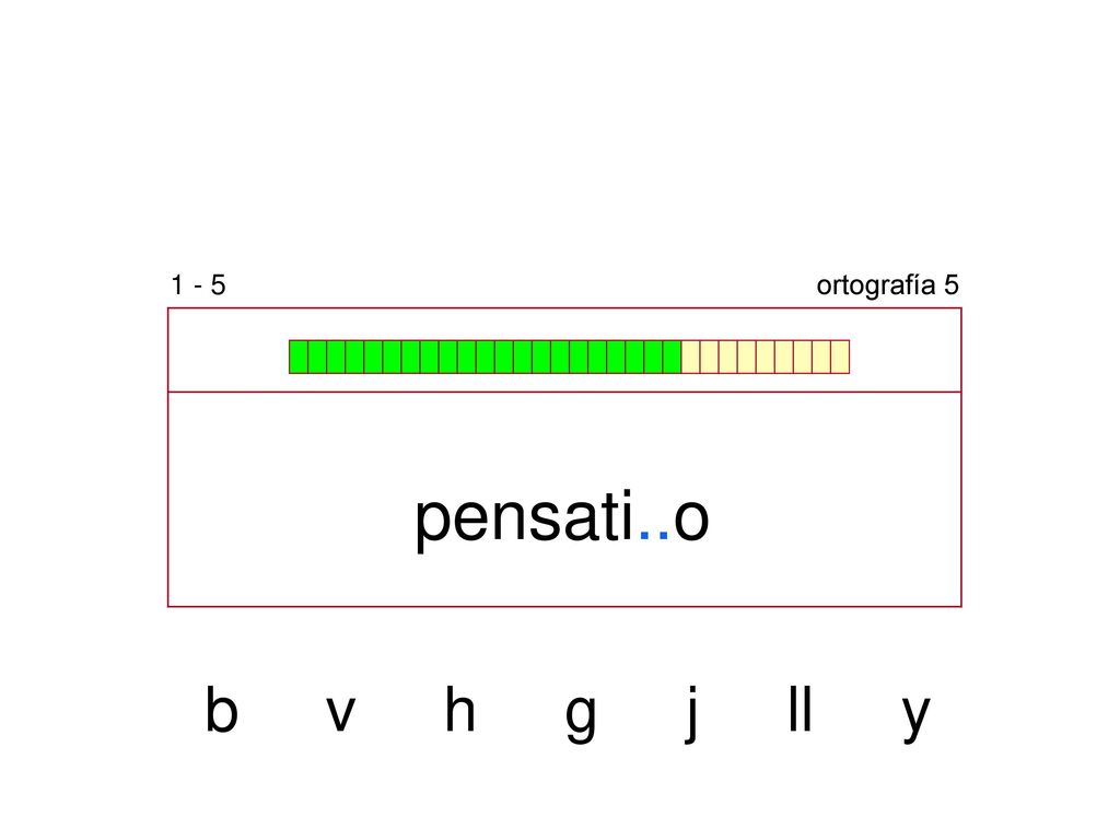 1 - 5 ortografía 5 pensati..o b v h g j ll y